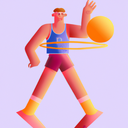 illustration of a sport, modern design, for the web, cute, happy, 4k, high resolution, trending in artstation